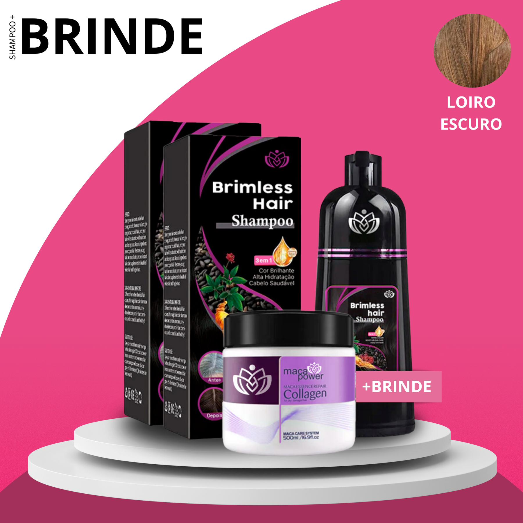 Shampoo Brimless Natural 3 em 1 (Dura até 6 meses!) + BRINDE EXCLUSIVO